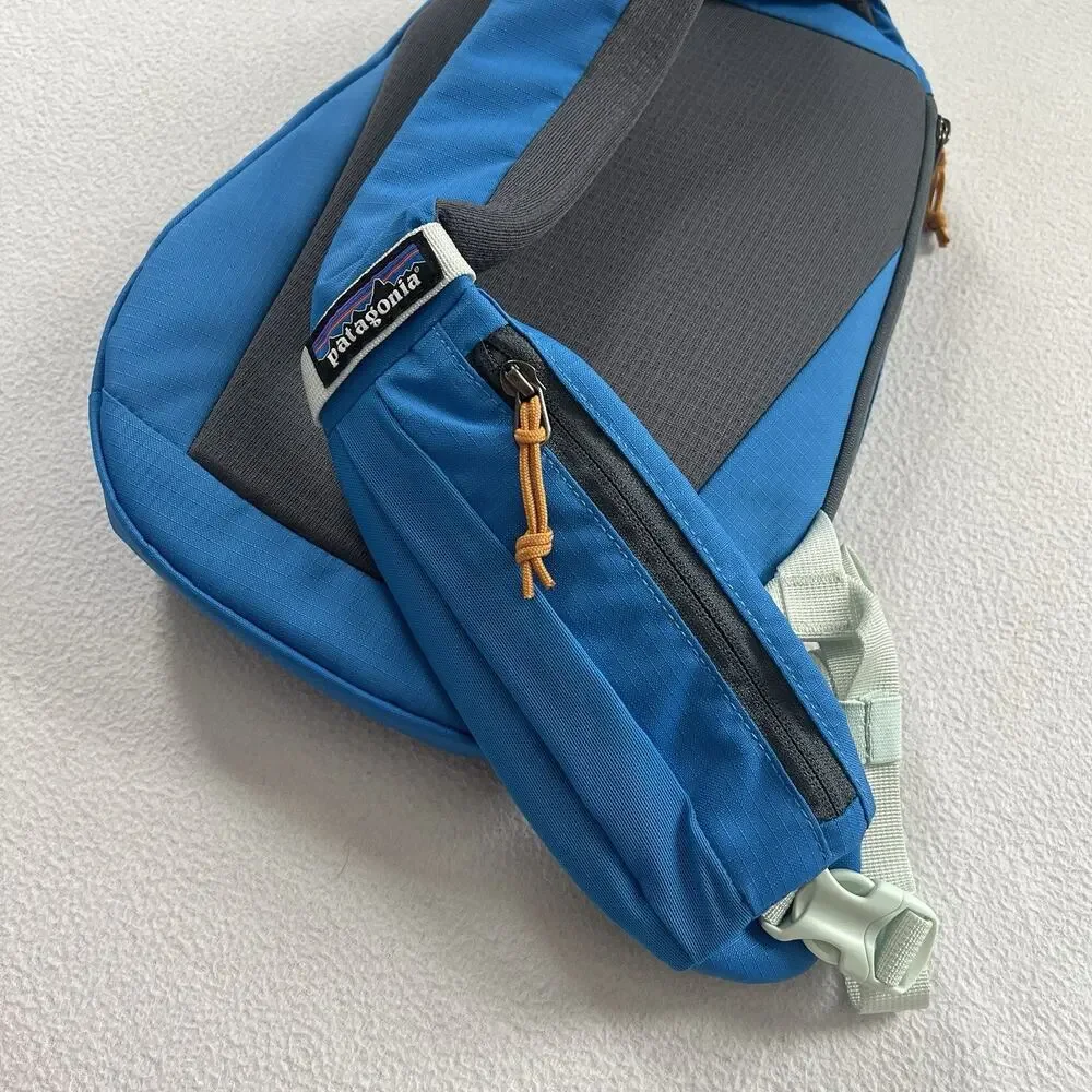 NWT Patagonia PWVL Patchwork Vessel Blue Gold Atom Sling 8L Backpack Bag 48262
